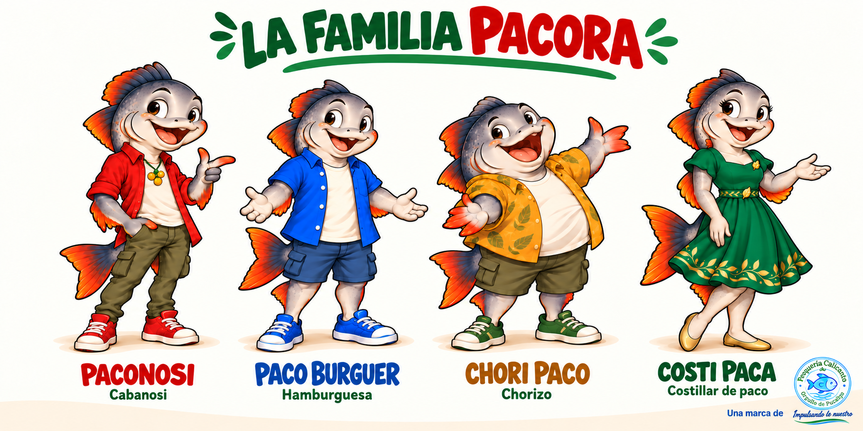 La familia PACORA: Paconosi, Paco Burguer, Chori Paco y Costi Paca